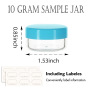 10g Clear Black Blue Pink Plastic Round Sample Cream Container Empty Cosmetic Jar