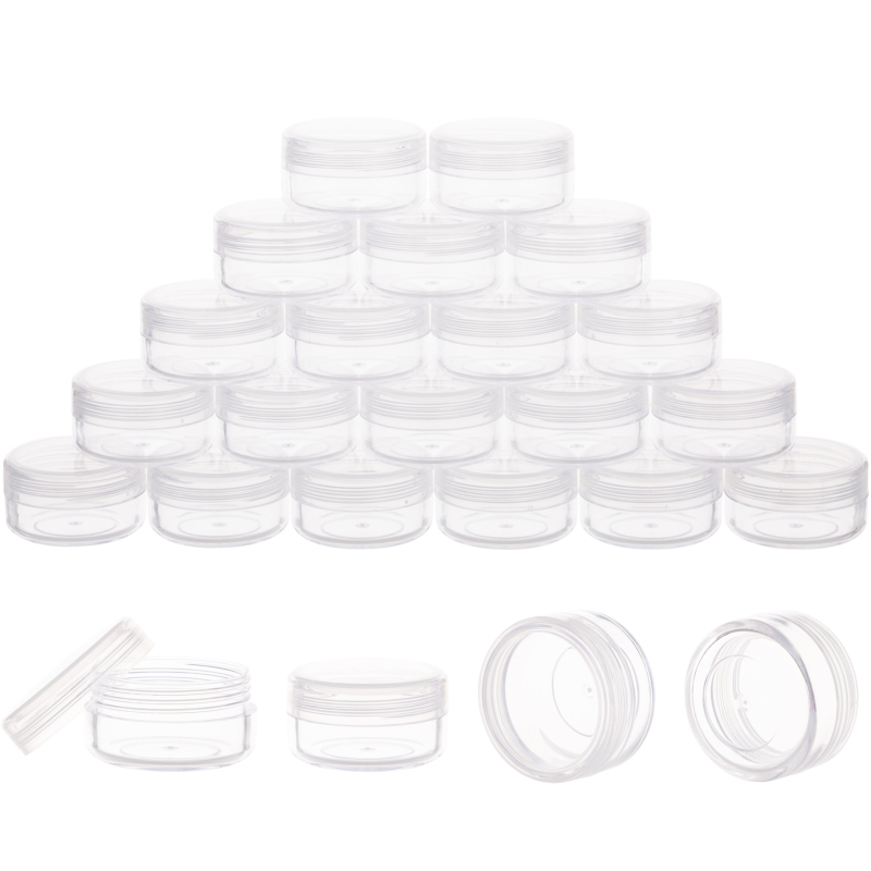 10g Clear Black Blue Pink Plastic Round Sample Cream Container Empty Cosmetic Jar