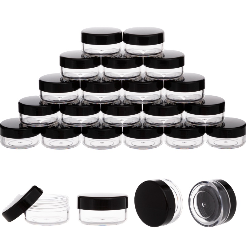 10g Clear Black Blue Pink Plastic Round Sample Cream Container Empty Cosmetic Jar