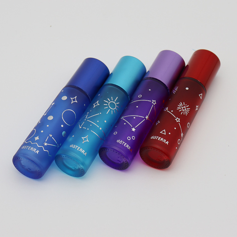 High-End Empty 10ml Glass Cosmetic Roll on Essential Oil Roller Bottle with Hot Stamping