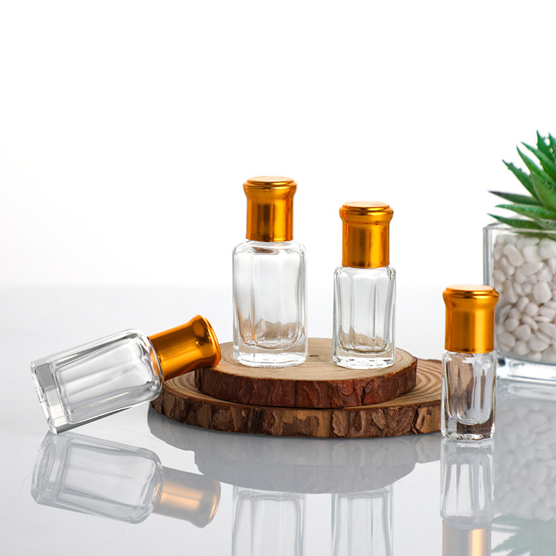 High End 3ml 6ml 12ml Empty Essential Oil Roll on Glass Vial  Bottle with Gold Lids