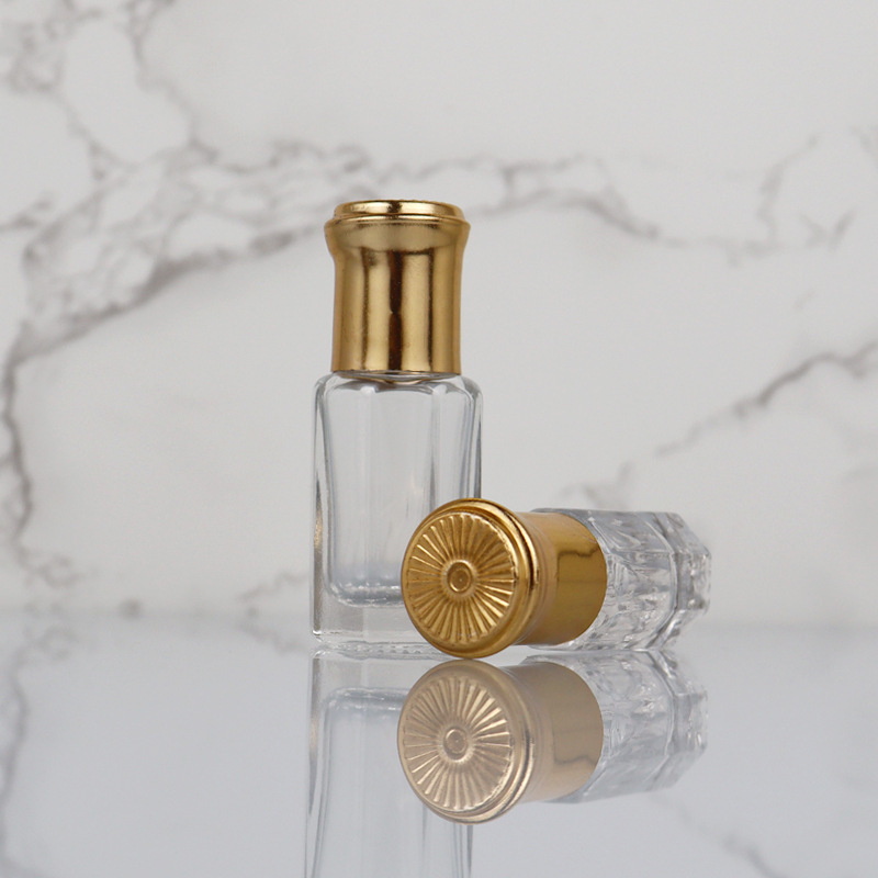 High End 3ml 6ml 12ml Empty Essential Oil Roll on Glass Vial  Bottle with Gold Lids