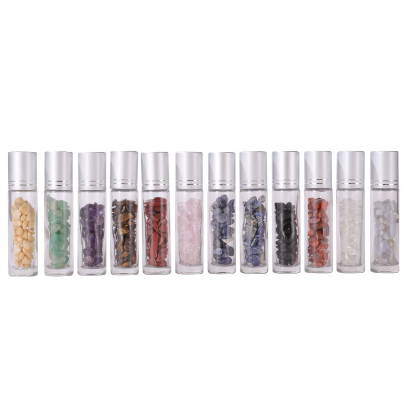 Bamboo Cover 10ml Crystal Jade Ball Glass Dispenser Bottle Essential Oil Bottle Perfume 5ml Roller Bottles for Essential Oils