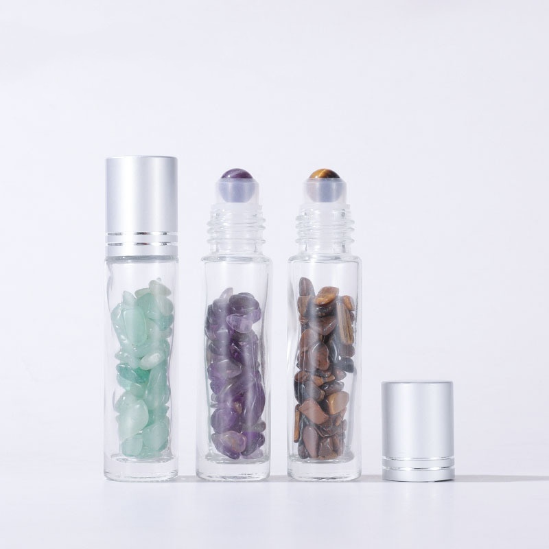 Bamboo Cover 10ml Crystal Jade Ball Glass Dispenser Bottle Essential Oil Bottle Perfume 5ml Roller Bottles for Essential Oils