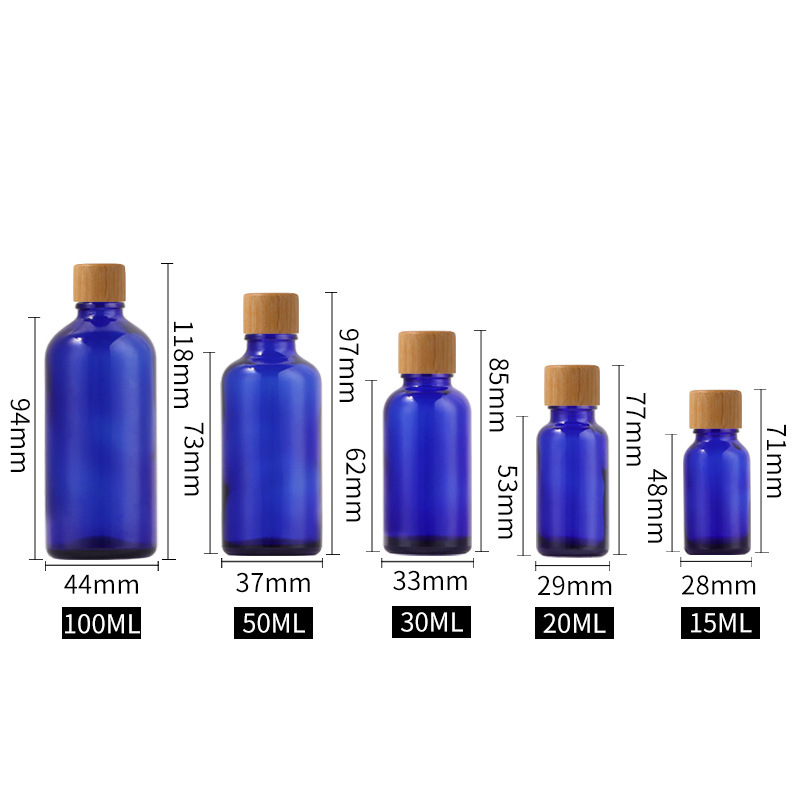 2025 New Year Custom Glass Bottles for Cosmetic Serum and Essential Oil 5ml to 100ml Blue Green Amber Dropper Sealing Gift
