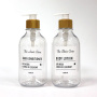 Customizable 500ml Transparent PET Plastic Shampoo Bottles with Bamboo Collar and White Pump