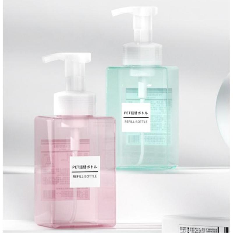 Sunshine Wholesale 450 ml PETG Face Wash Shower Gel Foam Bottle Plastic Lotion Bottle Cosmetics Packaging Lotion Squeeze Bottle