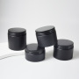 Wholesale Empty Matte Black Cosmetic Jars 100g & 200g Body Butter Containers Aluminum Black Lid Plastic Cap Recyclable Features