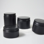 Wholesale Empty Matte Black Cosmetic Jars 100g & 200g Body Butter Containers Aluminum Black Lid Plastic Cap Recyclable Features
