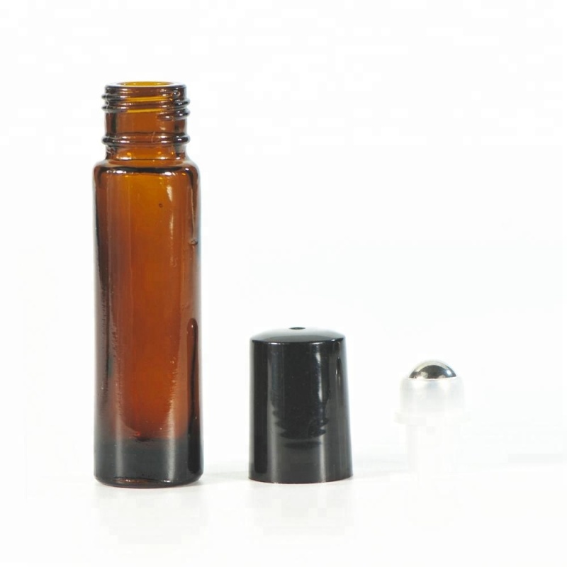 Empty Perfume Amber Glass Essential Oil Roll on 10ml Bottle