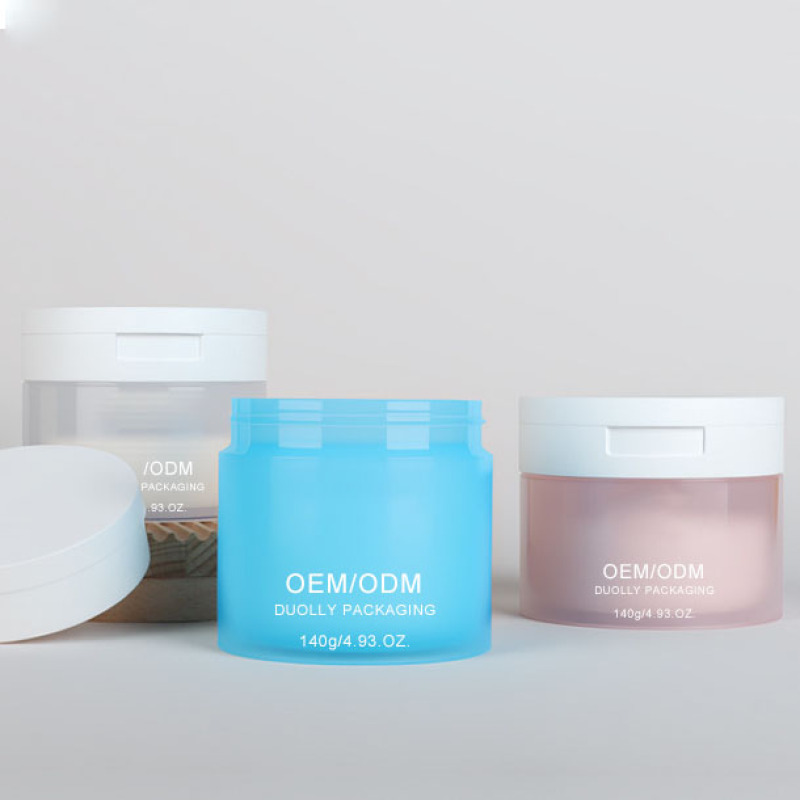 Custom Color PP Plastic Empty Jars Container with Flip Lid for Beauty Cotton Pads and Skincare Products