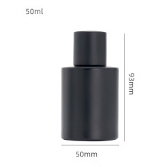 High Luxury 30ml 50ml Matte Black Round Flat Shoulder Glass Spray Perfume Bottle