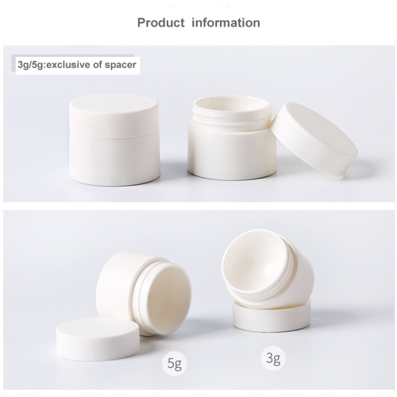 Large and Small White Round Shape PP Plastic Cosmetic Makeup Face Cream Jar