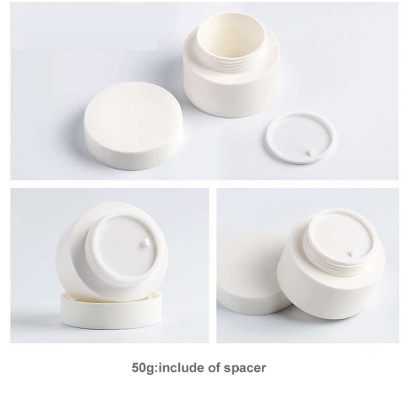 Large and Small White Round Shape PP Plastic Cosmetic Makeup Face Cream Jar