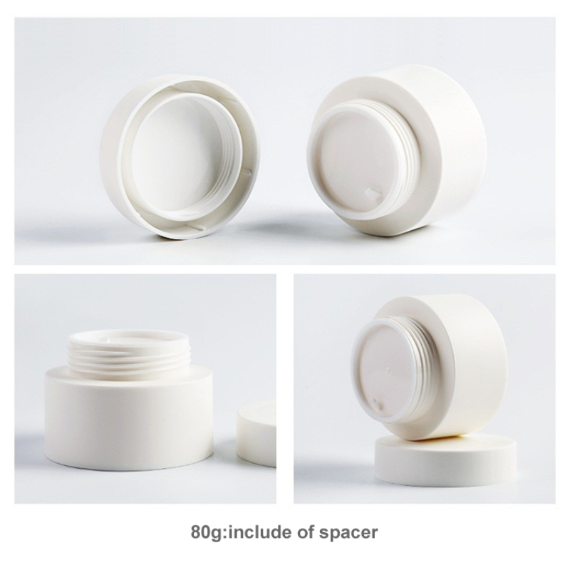 Large and Small White Round Shape PP Plastic Cosmetic Makeup Face Cream Jar