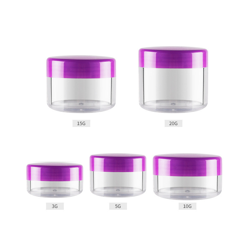 3g 5g10g Transparent Purple pink High Plastic Small Containers for Cream, Cosmetic Eye Shadow Container