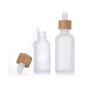 Skincare Hair Oil Bottles 0.5 oz Empty Glass Dropper Bamboo Cap 15ml 30ml 60ml for Skin Care Serums