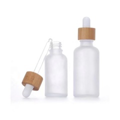 Skincare Hair Oil Bottles 0.5 oz Empty Glass Dropper Bamboo Cap 15ml 30ml 60ml for Skin Care Serums