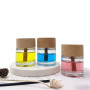 Premium Glass Bottle with Wood Stopper 50ml Essential Oil Roll on Bottle Reed Diffuser Set with Custom Logo