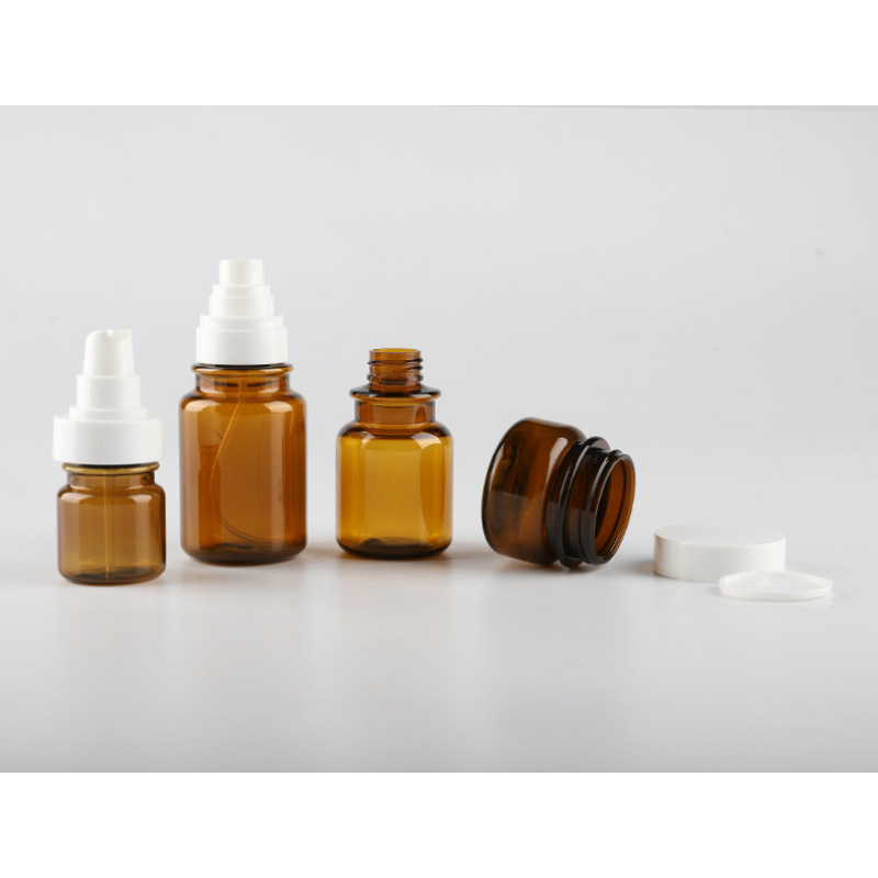 80ml Amber Color PET Bottles for Cosmetics Skincare Plastic Lotion Bottle Container Pump Lotion Bottle