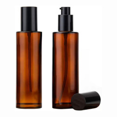 Wholesale Brown Round Hand Body 30ML 50ML 100ML 120ML 4OZ Glass Lotion Bottle With Pump Spray