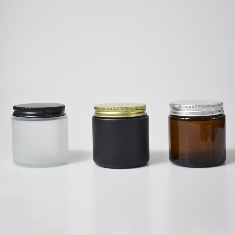 100ml Amber Glass Candle Jar with Aluminum Lid Low MOQ Empty Cosmetic Container Recyclable Packaging