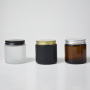 100ml Amber Glass Candle Jar with Aluminum Lid Low MOQ Empty Cosmetic Container Recyclable Packaging