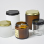 100ml Amber Glass Candle Jar with Aluminum Lid Low MOQ Empty Cosmetic Container Recyclable Packaging
