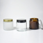 100ml Amber Glass Candle Jar with Aluminum Lid Low MOQ Empty Cosmetic Container Recyclable Packaging