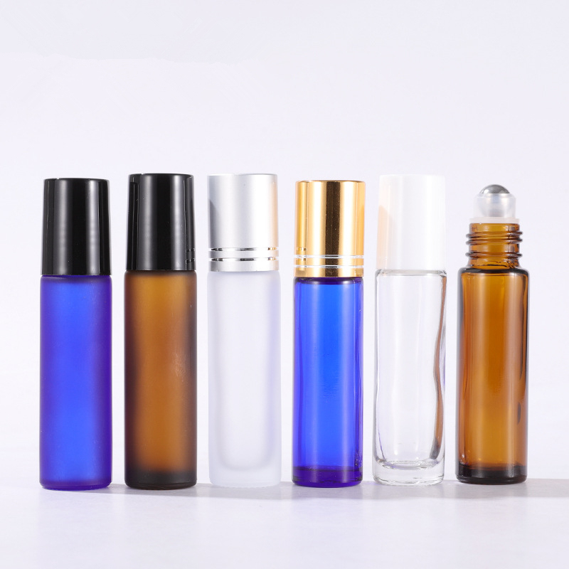 Customizable 10ml Glass Roll-on Essential Oil Bottle with Lids on Sale MOQ 100pcs