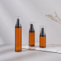 Cosmetic 15ml 30ml 50ml Round Spray Frosted Amber Luxury Lotion Acrylic Bottles with Clear Cap