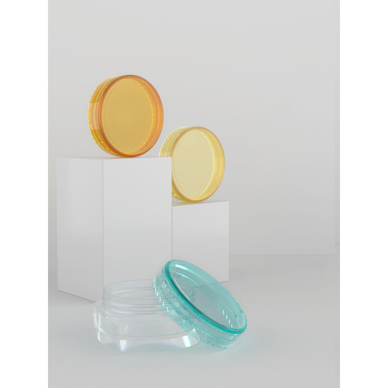 Portable Eye Cream Jar PS Material 3g 5g Transparent Plastic Jar With Colorful Lid square Cosmetic Jars