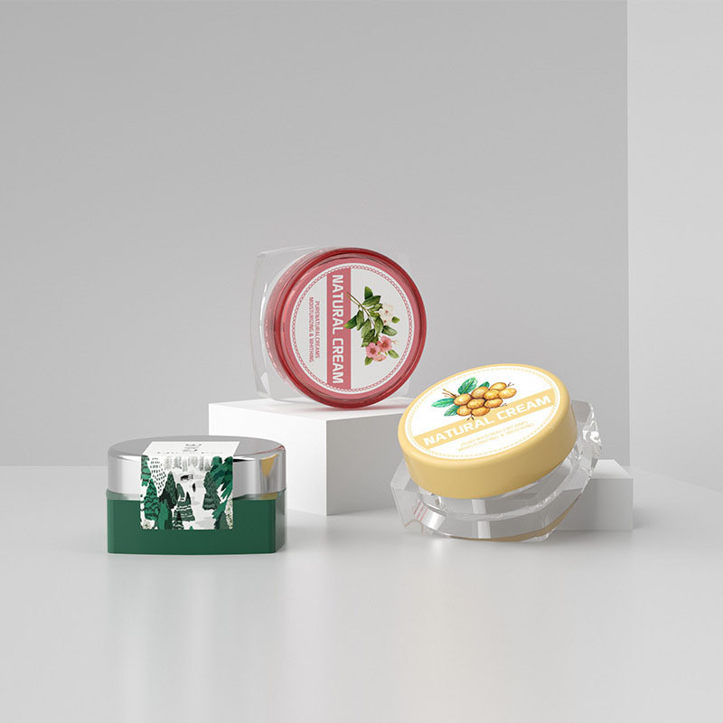 Portable Eye Cream Jar PS Material 3g 5g Transparent Plastic Jar With Colorful Lid square Cosmetic Jars