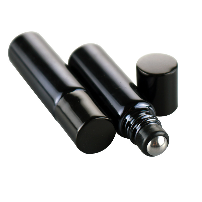 Empty Electroplate Gold Bottles Essential Oils 5ml Roller Bottles for Oils Round Luxury Sample Roll on Bottle