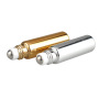 Empty Electroplate Gold Bottles Essential Oils 5ml Roller Bottles for Oils Round Luxury Sample Roll on Bottle