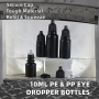 Black PE PP Plastic Eye Dropper Bottles 5ml/15ml/20ml Sizes Empty Refillable Squeezable Screw Caps for Liquid Medicine