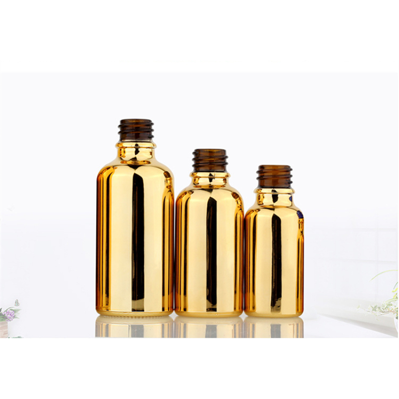 Electroplated Gold Essential Oil Bottle 20ml 30ml 50ml Small Gold Bottle Cosmetics Glass Bottle