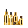 Electroplated Gold Essential Oil Bottle 20ml 30ml 50ml Small Gold Bottle Cosmetics Glass Bottle