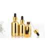 Electroplated Gold Essential Oil Bottle 20ml 30ml 50ml Small Gold Bottle Cosmetics Glass Bottle