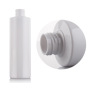 250ml PET Bright Gold Anodized Screw Pump Bottle White Flat Shoulder Cosmetic Container for Lotion and Shampoo