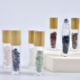 Empty Essential Oil 10 ml clear Glass Roll on Perfume Bottles With Colorful Gemstone