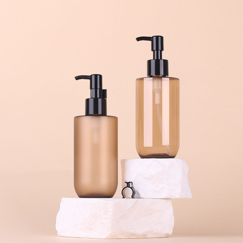 OEM Matte Finish Frosted Clear Plastic Bottle 200ml Custom Cosmetic Container for Lotion Serum Packaging