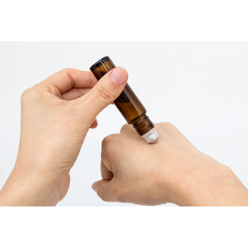 12 Pack 10ml Amber Blue clear Thick Glass Roller Bottles for Oils with Stainless Steel Roller Balls