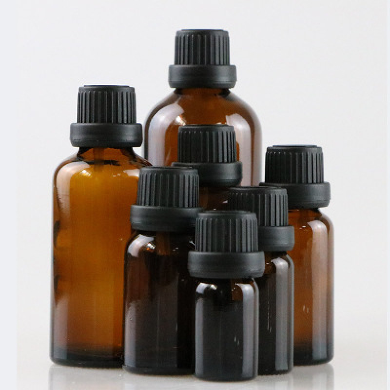Glass Essential Oil Bottle 10ml Amber Dropper Bottle Bulk Round Skincare Serum Dropper Bottle