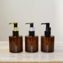 Cosmetic Packaging 150ml 200ml Plastic Lotion Bottle Hair Salon Shampoo Bottle Brown PET Black Gold Silver Lotion Pump Dispenser