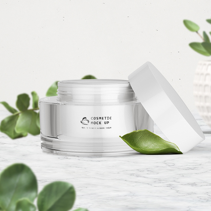 Cosmetic Packaging Skincare Cream Pot Jar Gloss White 50 g Double Wall Empty Acrylic Cream Jar
