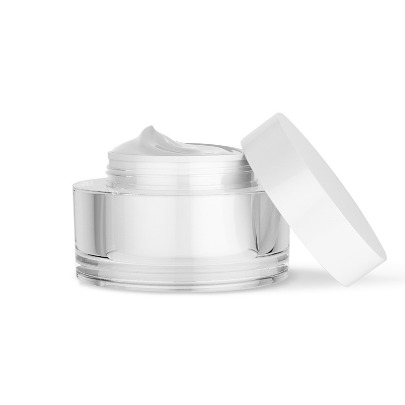 Cosmetic Packaging Skincare Cream Pot Jar Gloss White 50 g Double Wall Empty Acrylic Cream Jar