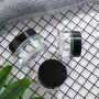 SUNSHINE High Quality Black Cap 2oz Empty Cream Glass Cosmetic Jar with Plastic Lid