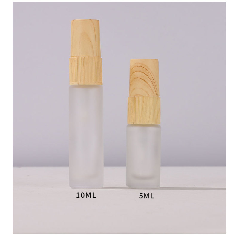 Wholesale Frosted Glass Mini Bottle 5ml 10ml Empty for Skin Care Cream Pump Sprayer Sealing Type