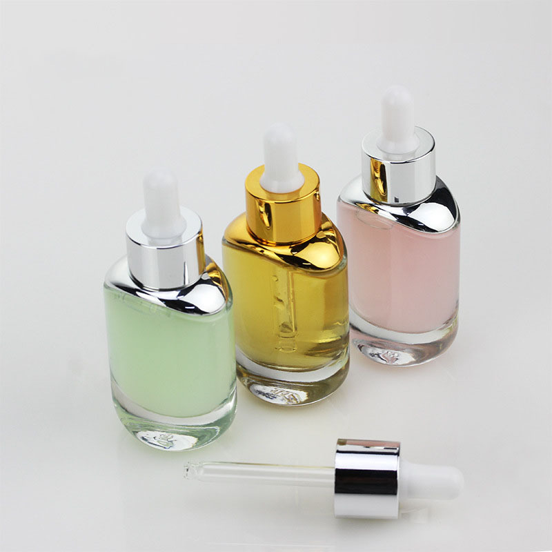 Glass Skincare Cosmetic Essence Dropper Bottle 30ml with Screen Printing for Essential Oil
